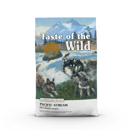 Taste of the Wild Pacific Stream Puppy sausas begrūdis maistas šuniukams su lašiša, 12.2 kg